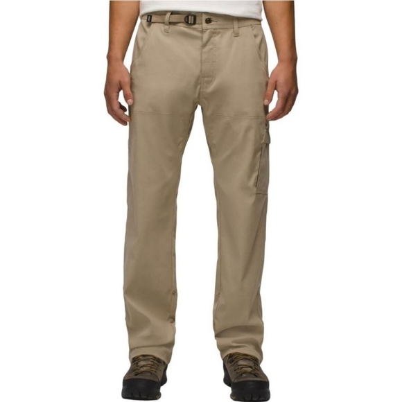 PrAna Zion Straight Fit Stretch Roll Up Pants Belted  Snap Roll Up 40 - Picture 1 of 10